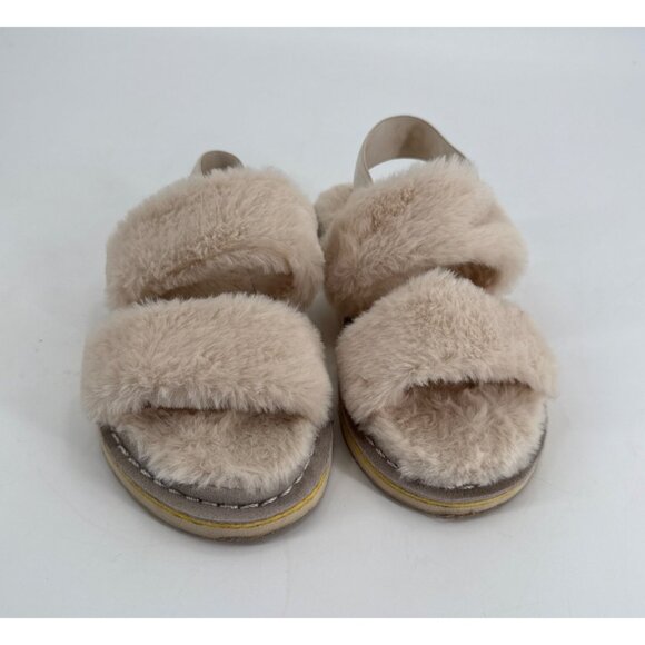 Pajar Fuzzy Slingback Womens Slippers Mara In Cream Size 37 6 6.5 - Picture 1 of 11